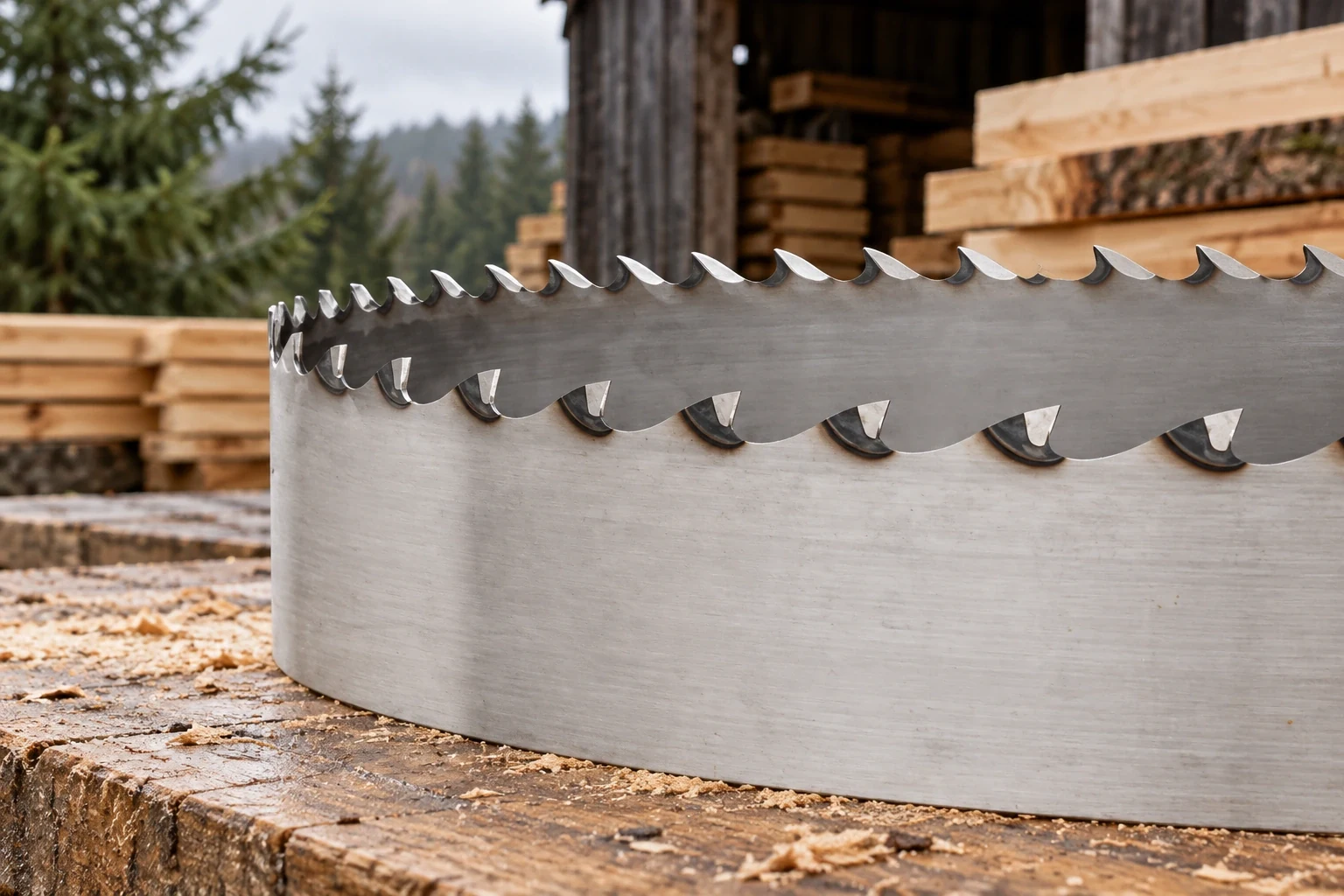 Stellited wide bandsaw blades